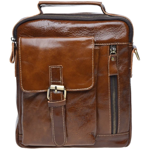 Мужская сумка планшет Borsa Leather коричневая (K15027-brown)