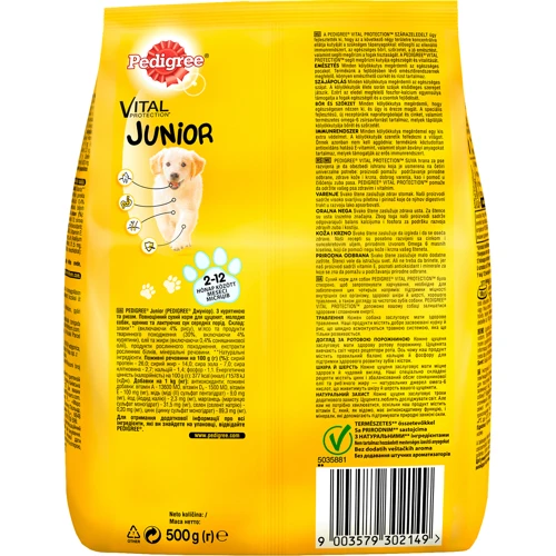 Сухой корм Pedigree Junior для щенков с курицей и рисом 500 г (9003579302149): Возраст Щенки