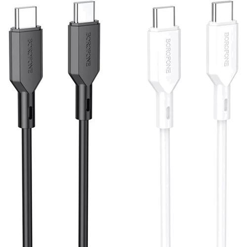 Кабель Borofone USB-C to USB-C 60W 1m White (BX70): Тип USB-C - USB-C