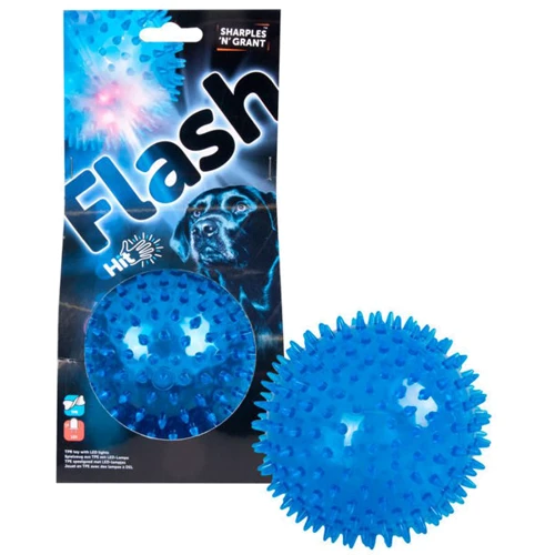 Игрушка для собак Flamingo Spike Ball+LED мяч с шипами и LED подсветкой резиновый 12.5 см