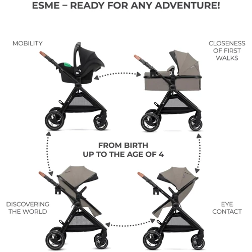 Універсальний візочок 3 в 1 Kinderkraft Esme Sand Beige (KSESME00BEG3000) фото 17