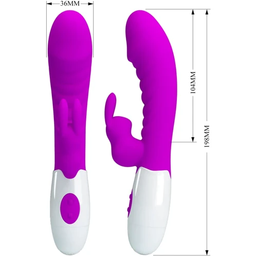 Вибромассажер для стимуляции точки G и клитора LYBAILE Pretty Love Naughty Bunny Purple (BW-500071)