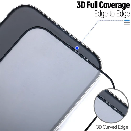 Защитное стекло для iPhone Blueo Tempered Glass Hot Bending Black for iPhone 15 Pro Max: Цвет черный