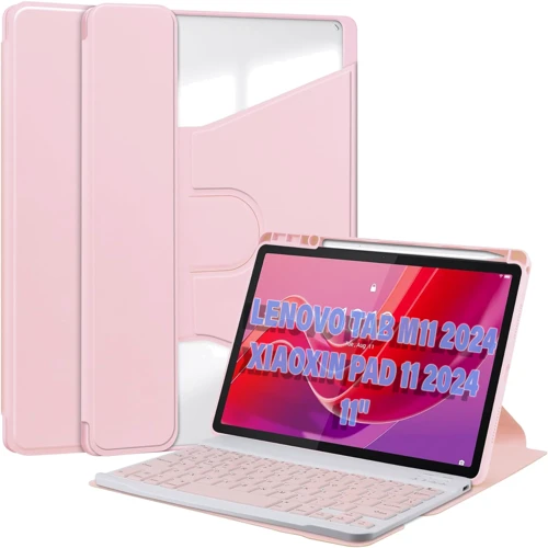 Аксессуар для планшетных ПК BeCover Case Rotatable Smart Keyboard Pink for Lenovo Tab M11 TB-TB330FU/Xiaoxin Pad 11 2024 (711077)
