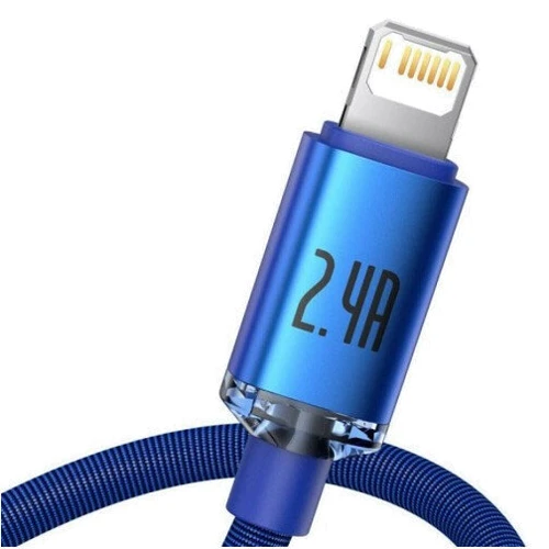 Кабель Baseus USB Cable to Lightning Crystal Shine Series 2.4A 1.2m Blue (CAJY000003): Тип USB Cable - Lightning