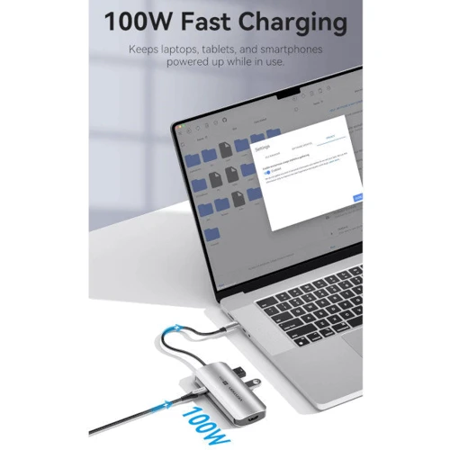 Адаптер Vention Adapter USB-C to HDMI+3xUSB3.0+PD 100W (TQDHB) фото 4