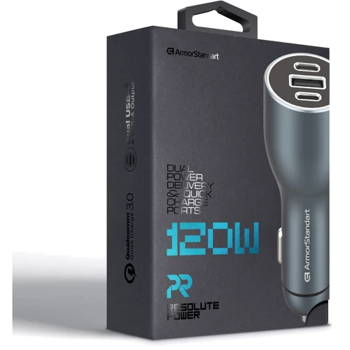 Зарядний пристрій ArmorStandart Car Charger USB+2хUSB-C Resolute Power ASPP-21 120W Grey (ARM70026) фото 12