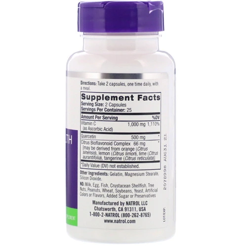 Natrol Quercetin Complex, 50 Capsules (NTL-00908): Форма выпуска Капсулы