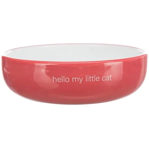 Миска Trixie для кошек коротконосых пород 0.3 л 15 см коралловая/белая (4047974247716): Материал Керамика
