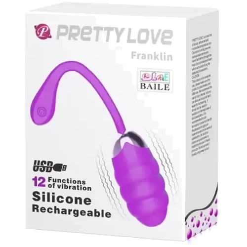 Виброяйцо с рельефным дизайном PrettyLove - Franklin, BI-014656-1