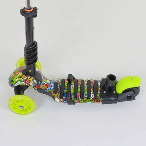 Самокат 5в1 Best Scooter (PU колеса с подсветкой) Абстракция Multicolor (74059): Материал колес полиуретан