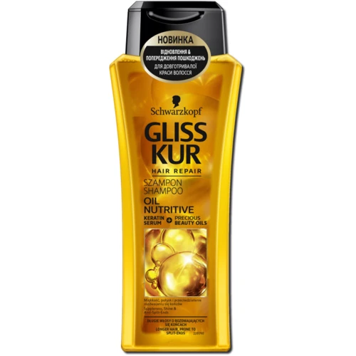 Schwarzkopf Gliss Kur Oil Nutritive Shampoo 250 ml Шампунь для сухих, поврежденных волос с секущимися кончиками