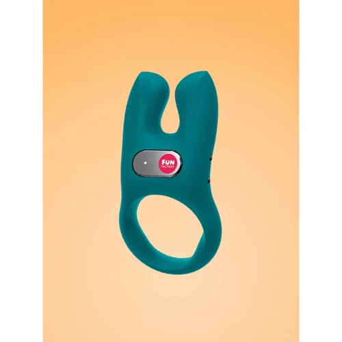 Виброкольцо с двумя моторчиками NOS Fun Factory зеленый silver