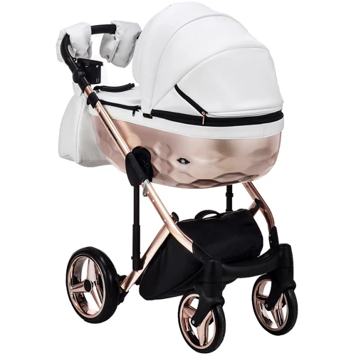 Коляска 2 в 1 Adamex Chantal Star Polar (Pink Gold) кожа 100% Star 106 (624715): Возможность установки люльки есть