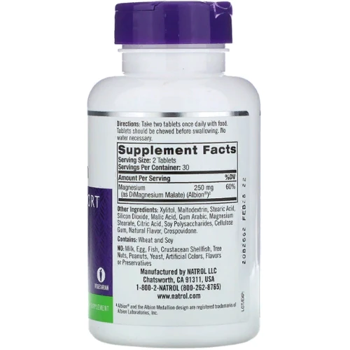 Natrol High Absorption Magnesium, Cranberry Apple Natural Flavor, 250 mg, 60 Tablets (NTL-07066): Тип Магний