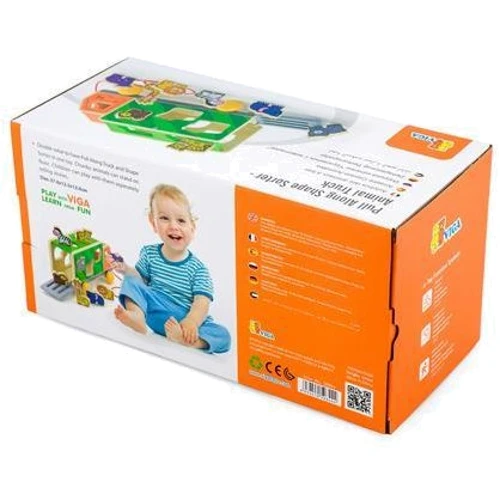 Деревянная каталка-сортер Viga Toys Грузовик со зверятами (50344)
