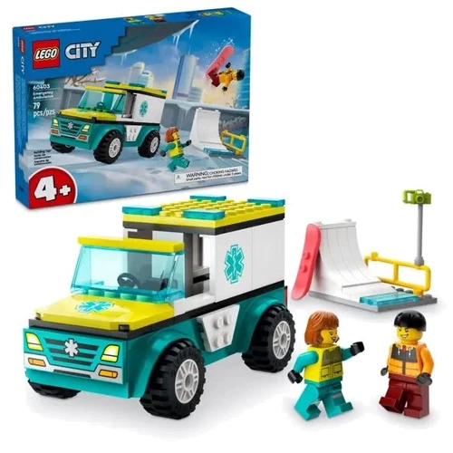 Конструктор LEGO City Карета скорой помощи и сноубордист (60403): Серия City