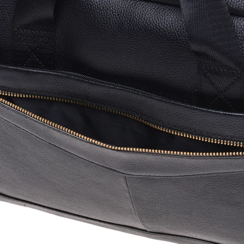 Мужская сумка мессенджер Borsa Leather черная (K11118-black): Фактура Матовая, Зернистая