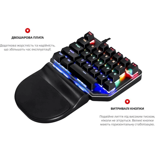 Клавиатура Motospeed K27 USB Black ENG Outemu Red (mtk27mr): Тип клавиатуры игровая