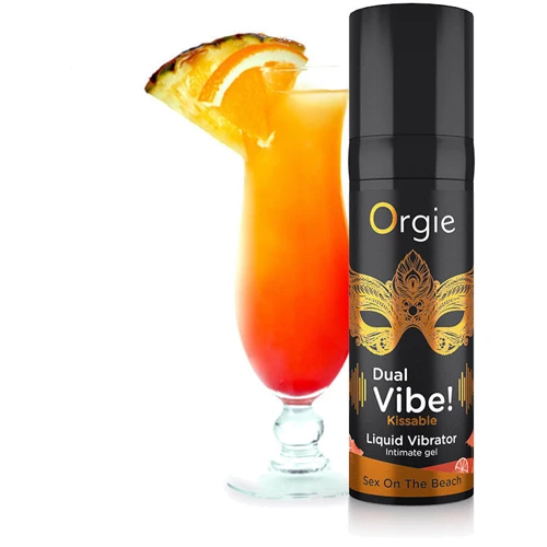 Жидкий вибратор Orgie Dual Vibe! Sex On The Beach Kissable Liquid Vibrator, 15 мл