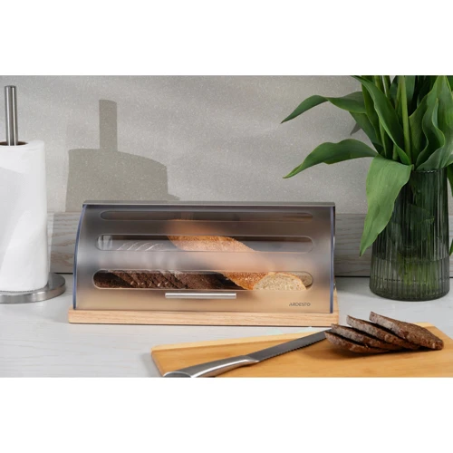 Хлібниця Ardesto Gemini 39х27х15 см дерево пластик нержавіюча сталь (AR0914GB)