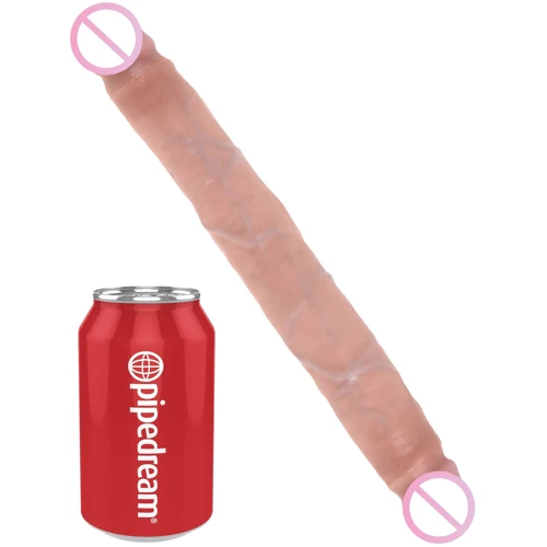 Двойной фаллоимитатор King Cock 12" Slim Double Dildo, 30x3.3 см, телесный
