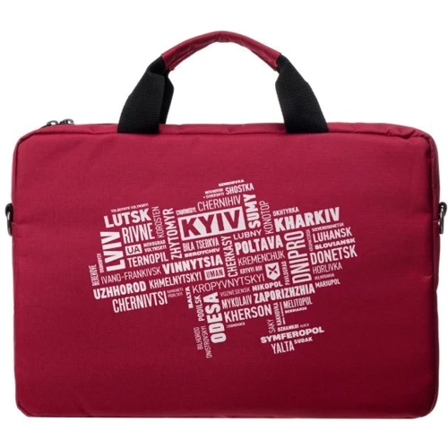 Сумка для ноутбуков Vinga 14" Burgundy White Print (NB1402UWBY): Материал полиэстер