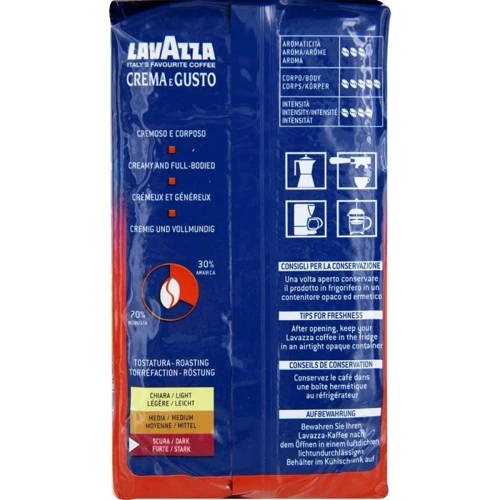 Кофе Crema e Gusto Classico Lavazza молотый 250 г (DL216): Вид напитка кофе молотый