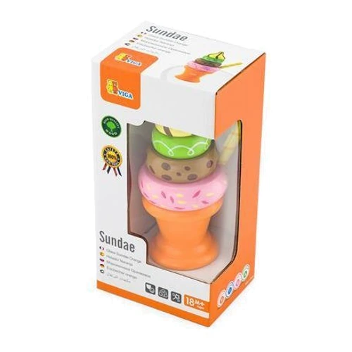 Набір продуктів Viga Toys Дерев'яна пірамідка-морозиво Оранжевий (51322)
