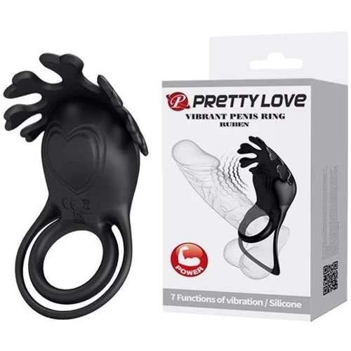 Віброкільце для члена Pretty Love Vibrant Penis Ring Ruben Black