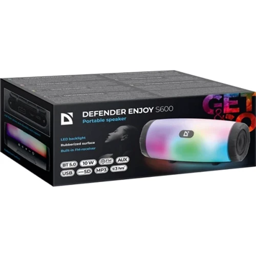 Акустика Defender Enjoy S600 10W Black (65603): Подключение Bluetooth / 1 x jack 3.5 мм