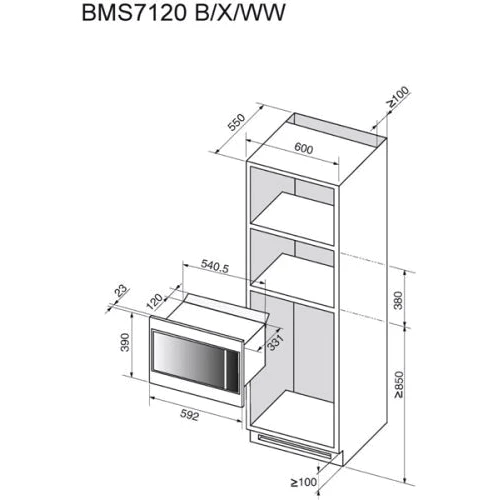 Встраиваемая микроволновая печь Brandt BMS7120B: Цвет черный