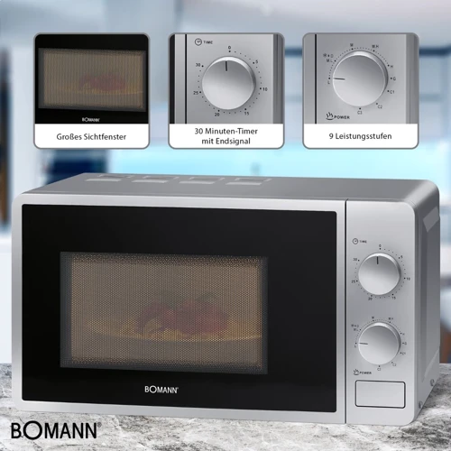 Мікрохвильова піч Bomann MWG 6015 CB silver: Наявність гриля есть