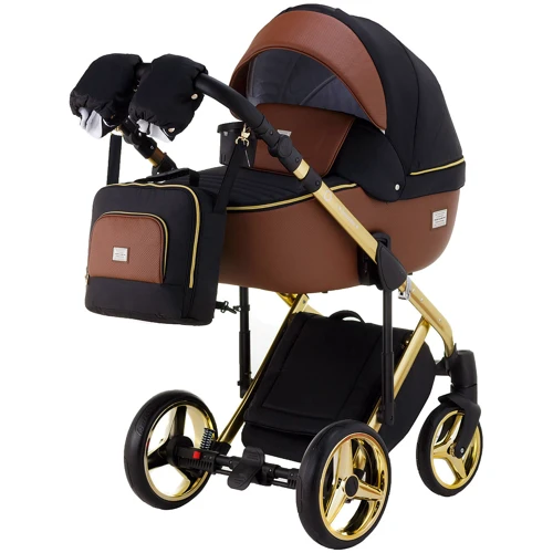 Коляска 2 в 1 Adamex Luciano Polar (Gold) Y800 коричневый (кожа) — черный (623408): Тип коляски универсальная коляска (2-в-1)