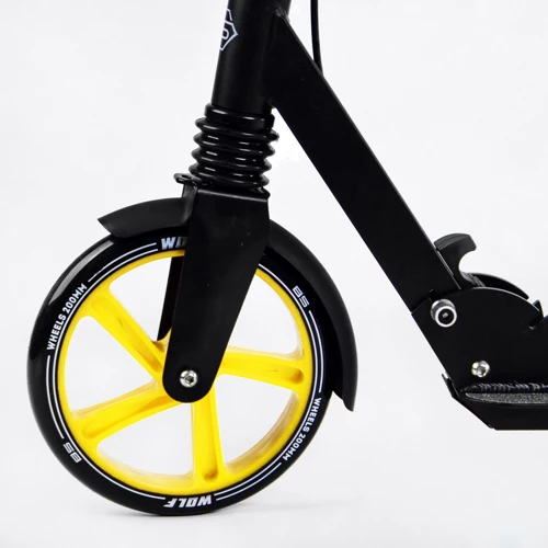 Двухколесный самокат Best Scooter Wolf Black and yellow (114195): Материал колес полиуретан