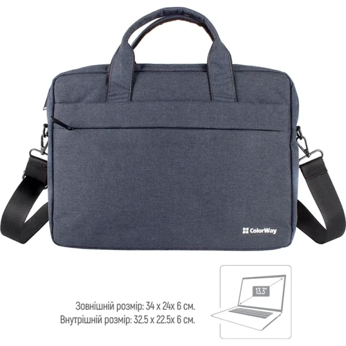 Сумка для ноутбука ColorWay 13.3" Modern Navy Blue (CW-LBM133-NV): Колір синий