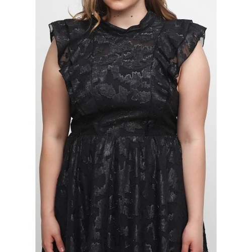 Платье H&M 4092094 40 черное вечернее до середины бедра: Состав Полиэстер