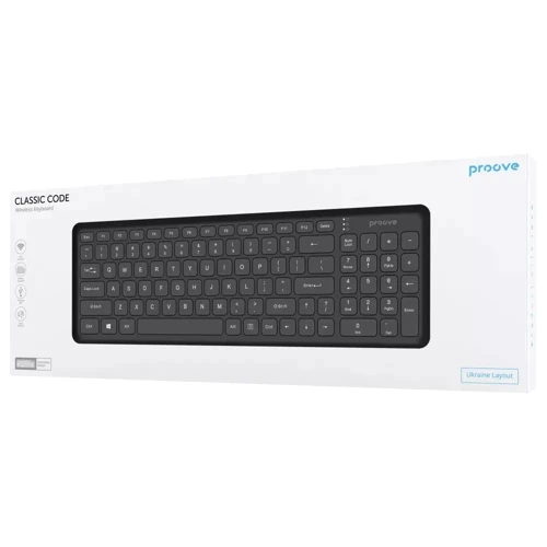 Клавіатура Proove Classic Code Wireless Keyboard Black (KBCD00003001): Кількість клавіш 96