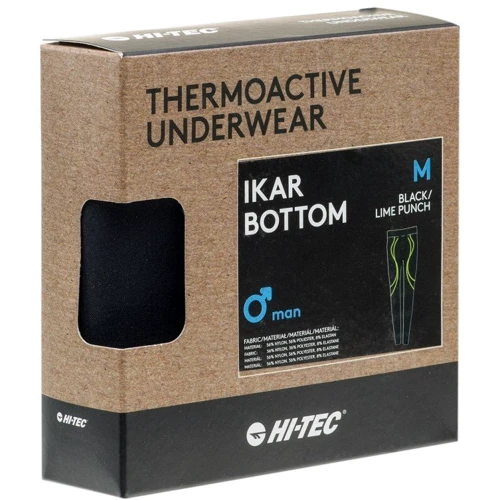 Термокальсони Hi-Tec Ikar Bottom (IKAR BOTTOM-BLACK/LIME PUNCH) 48-50 (L) чорні: Склад Еластан, поліестер, нейлон
