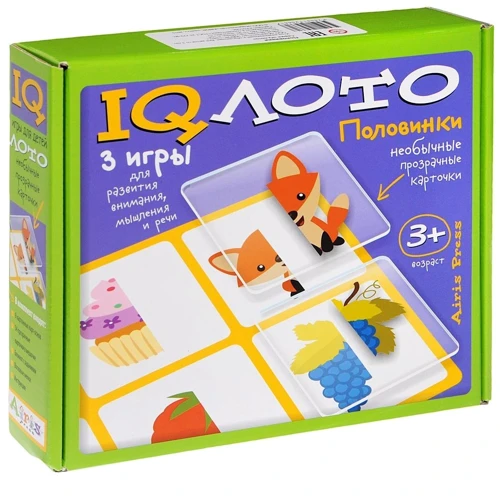 IQ лото. Половинки. (3+) Комплект из трех игр (зеленый) (252124)