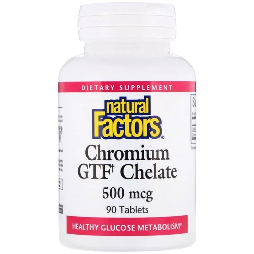 Natural Factors Chromium GTF Chelate Хром 500 мкг 90 таблеток