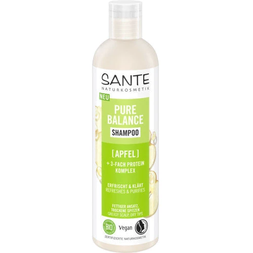 Sante Pure Balance Shampoo БИО-Шампунь для баланса волос, жирных у корней и сухих на кончиках с яблоком 250 ml