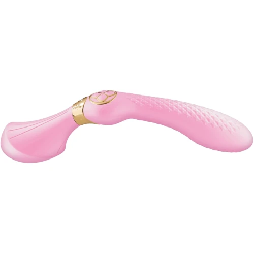 Вибромассажер Shunga Zoa Light Pink, двусторонний