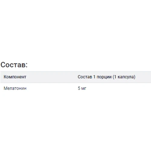 Puritan's Pride Extra Strength Melatonin 5 mg Мелатонін 60 гелевих капсул