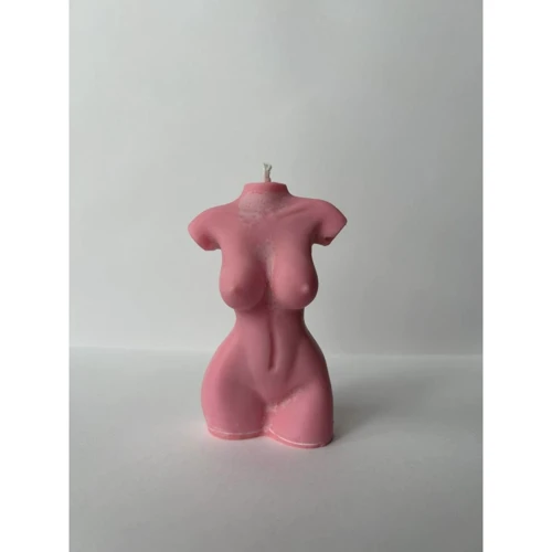 Свічка у вигляді торса жінки Glowing fire, 10х5 см (рожевий)