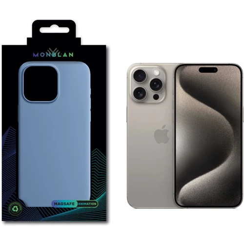Чехол для iPhone Monblan Silicone Case MagSafe Winter Blue for iPhone 15 Pro: Цвет синий