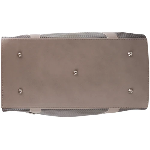 Жіноча дорожня сумка Laskara сіра (LK10241-grey-taupe): Фактура Тиснення, матова