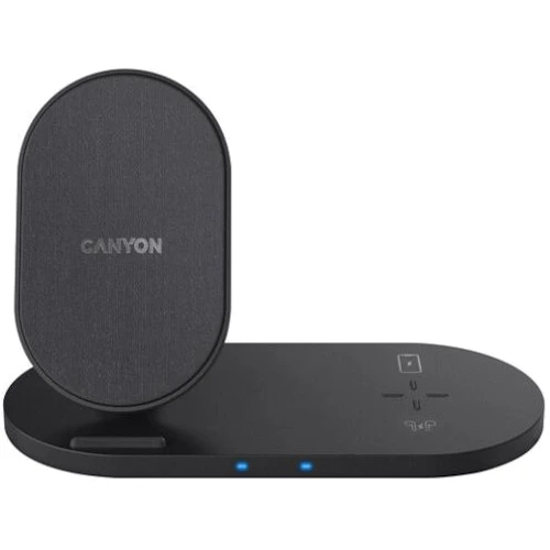 Зарядное устройство Canyon Wireless Charger WS-202 2in1 QI 15W Black (CNS-WCS202B) for iPhone and Apple AirPods