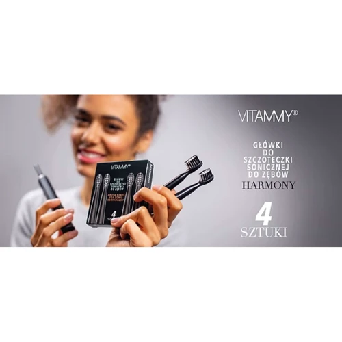 Головки для звуковой зубной щетки VITAMMY Harmony, 4 шт черные