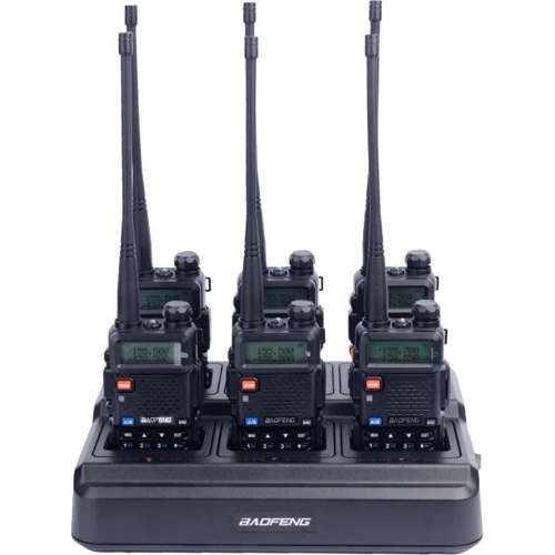 Рации Baofeng UV-5R Black SIX PACK + Зарядный комплект (BL-5X6 + 6 АКБ BL-5)
